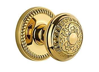 【中古】【輸入品・未使用】GrandeurニューポートRosette withウィンザーノブ、プライバシー???2.375インチ、生涯真鍮｜スカイマーケットプラス