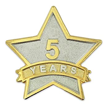 【中古】【輸入品・未使用】Pinmartの5年サービス賞Star Corporate認識デュアルメッキラペルピン 50