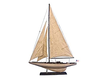 【中古】【輸入品・未使用】Hampton Nautical 素朴な木製イントレピッドモデル セーリングヨット 35インチ｜スカイマーケットプラス