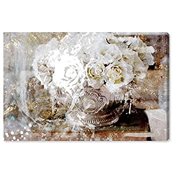 【中古】【輸入品・未使用】The Oliver Gal Artist Co. フローラルウォールアート キャンバスプリント 'Serving Roses' ホームデコ 30インチ x 20インチ タン|スカイマーケットプラス