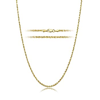 【中古】【輸入品・未使用】14K イエローゴールド 1.5mm ダイヤモンドカット ロープチェーンネックレス 14インチ-24インチ ロブスターロック留め
