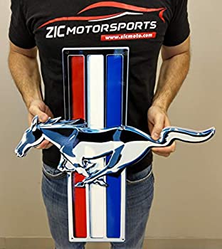 【中古】【インポート品・未当て嵌める】ZIC Motorsports マスタングカラー トリバークロームルック 大型 高耐久 金属元素 車宿り ウォール顕われ - 20 x 19in