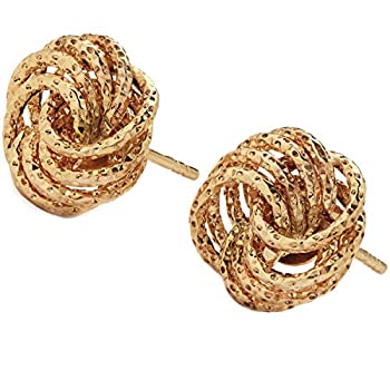 【中古】【輸入品・未使用】14K イタリア イエローゴールド セッティング ロゼッタ スタッド イヤリング|スカイマーケットプラス