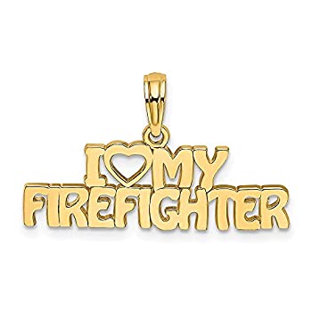 【中古】【インポート品・未当て嵌める】14K黄色ゴールド I Love My Firefighter 引きつける