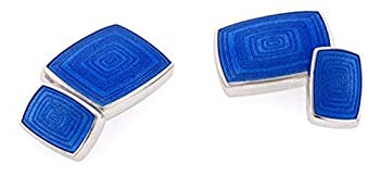 【中古】【輸入品・未使用】スターリングシルバーとエナメルチェーンリンクCufflinks