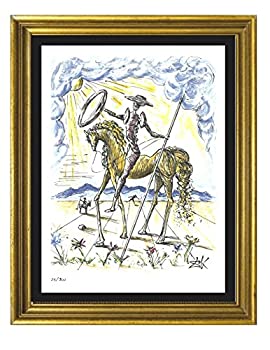 【中古】【輸入品・未使用】Salvador Dali Signed & hand-numbered Limited Edition Lithograph印刷、%ﾀﾞﾌﾞﾙｸｫｰﾃ% Don Quixote %ﾀﾞﾌﾞﾙｸｫｰﾃ%枠なし