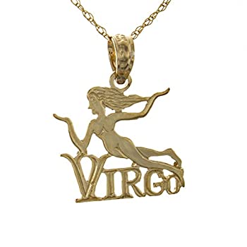 【中古】【輸入品・未使用】14?Kイエローゴールド星座チャームペンダントとチェーン、スモールVirgo Sign|スカイマーケットプラス