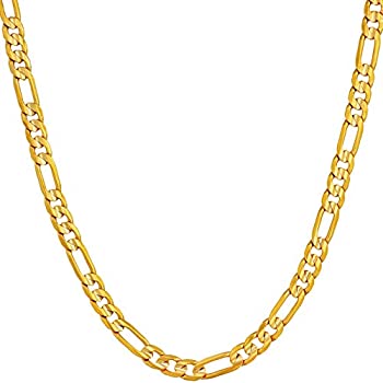 【中古】【輸入品・未使用】Lifetimeジュエリーフィガロチェーン4?mmネックレス、24?K Gold overブロンズ、Guaranteed for Life、16???36インチ ゴールド