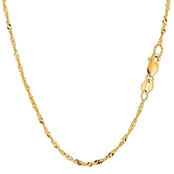 【中古】【輸入品・未使用】10k Yellow Gold Singapore Chain Necklace%ｶﾝﾏ% 1.7mm%ｶﾝﾏ% 24%ﾀﾞﾌﾞﾙｸｫｰﾃ%