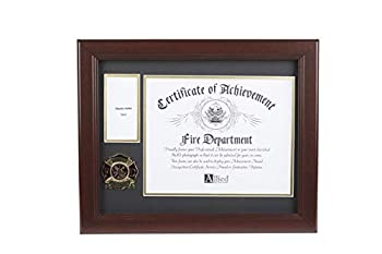 【中古】【輸入品・未使用】Allied Frame 米国消防士メダルと賞状証明書フレーム - 8 x 10インチ 開口部