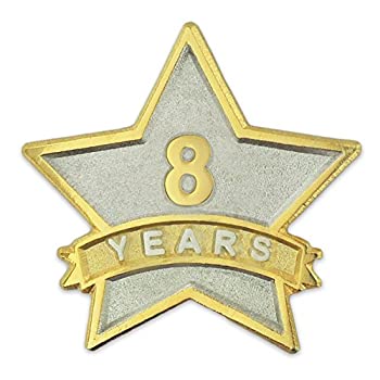 【中古】【輸入品・未使用】Pinmartの年8サービスAward Star Corporate認識デュアルメッキラペルピン 50
