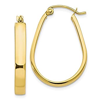 【中古】【輸入品・未使用】Black Bow Jewelry 3.5mm U型フープイヤリング 10Kイエローゴールド、26mm (1インチ)