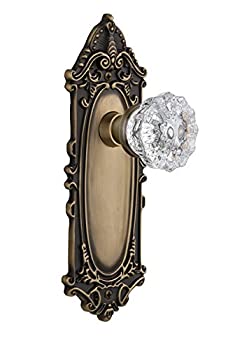 【中古】【輸入品・未使用】Nostalgic Warehouse(ノスタルジック・ウェアハウス) ヴィクトリア朝スタイルのドアプレート、クリスタルガラスノブ付き｜スカイマーケットプラス