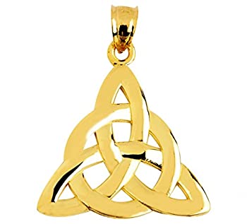 【中古】【インポート品・未当てはめる】Fine 14?K黄色ゴールドCeltic Trinity Knot惹き付けるシャンデリヤ