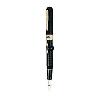 【中古】【インポート品・未当て嵌める】Conklin Mark Twain 三日月型筆 ブラックチェイス ローズゴールドトリム ミディアムニブ (CK71138)