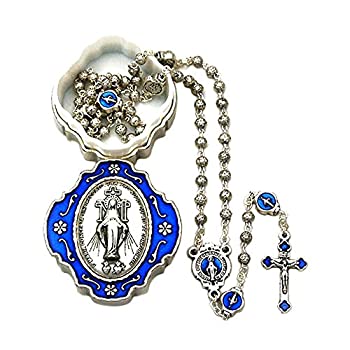 【中古】【輸入品・未使用】ロザリオ メタル製ギフトボックス入り Miraculous Medal ブルー B00V4PXHGY｜スカイマーケットプラス