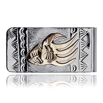 【中古】【輸入品・未使用】Loma Siiva製 160Tag 12ktGFシルバーベアの足跡認定ナバホ族ネイティブアメリカンマネークリップ 11256