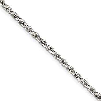 【中古】【輸入品・未使用】Black Bow Jewelry 2.5mm スターリングシルバー ダイヤモンドカット ソリッドロープチェーンネックレス