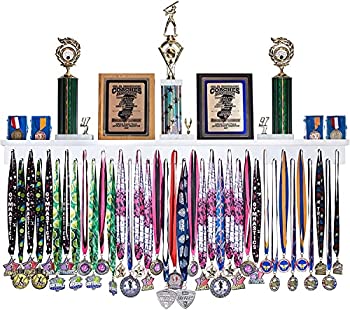 【中古】【輸入品・未使用】MedalAwardsRack プレミアメダルハンガー ディスプレイラックとトロフィーシェルフ 体操 サッカー バスケットボール フットボールなどに ホワイ