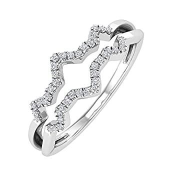 【中古】【インポート品・未当てはめる】1/10カラット金剛石一緒になる指環 10Kゴールド IGIお墨付き