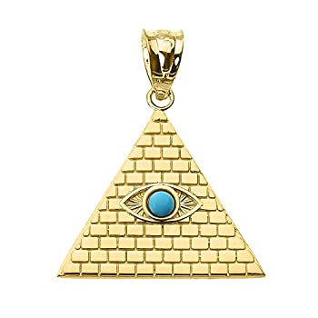 【中古】【インポート品・未当てはめる】10Kゴールド エジプト・アラブ共和国金字塔惹き付ける 邪眼シャンデリヤ