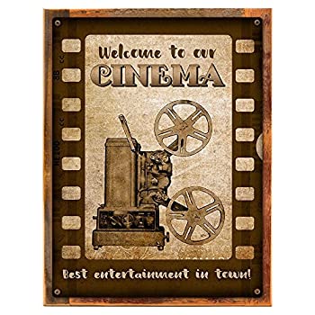 【中古】【輸入品・未使用】Welcome to Our映画メタルサイン-ムービー部屋、ファミリー部屋、メディア部屋 Framed Outdoor 18%ﾀﾞﾌﾞﾙｸｫｰﾃ%x24%ﾀﾞﾌﾞﾙｸｫｰﾃ% ブラウン 8-MEM1048
