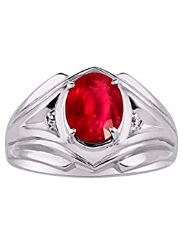 【中古】【輸入品・未使用】RYLOS メンズリング スターリングシルバーリング クラシックデザイナースタイル 9 x 7mm オーバル宝石&本物の輝くダイヤモンドリング カラースト｜スカイマーケットプラス