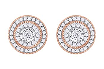 【中古】【輸入品・未使用】Samaira Jewelry 天然ダイヤモンドアクセント ラウンドスタッドイヤリング 14Kゴールドメッキ 925スターリングシルバー 女性用 0.02カラット I2-