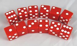 【中古】【輸入品・未使用】Red Opaque Promotional Dice D6 16mm 12 Dice|スカイマーケットプラス