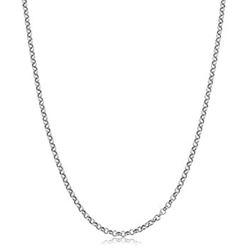 【中古】【インポート品・未当て嵌める】Kooljewelry ロロチェーンネックレス 14K白いことゴールド 2.4粍