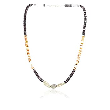 【中古】【輸入品・未使用】$ 200ハンドメイドAuthentic NavajoシルバーGraduated Heishi Boulderターコイズネイティブアメリカンネックレス