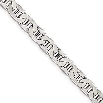 【中古】【インポート品・未当て嵌める】Black Bow Jewelry メンズ 6.5粍 スターリングしろがね色 ソリッドアンカーチェーンネックレス