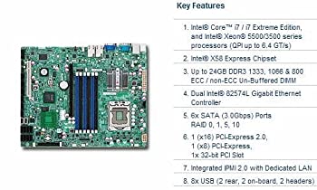 【中古】【インポート品・未当て嵌める】百貨店マイクロ X8STI-F-B 10PK X58 LGA1366 Max-24GB DDR3 ATX PCIE16 PCIE8 PCI Vid 2GbE Ipmi X8STIFB