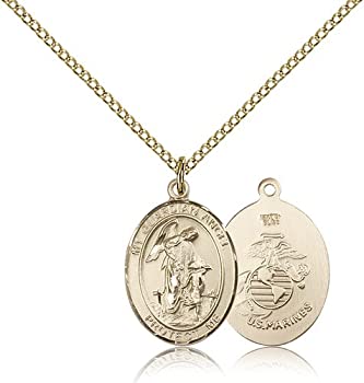 【中古】【輸入品・未使用】守護天使/海兵隊メダル - 金メッキ 守護天使/海兵隊ペンダント 18インチのネックレス付き｜スカイマーケットプラス