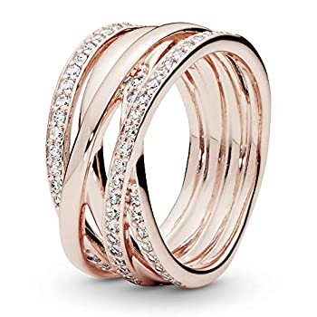 【中古】【輸入品・未使用】パンドラEntwinedリング、Pandora Rose & Clear cz180919cz-48?EU 4.5?US