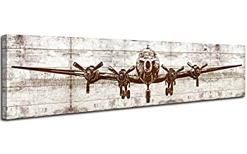 【中古】【輸入品・未使用】ATOBART 壁アート ヴィンテージ 飛行機 絵画 キャンバスに印刷 ウォールアート リビングルーム ベッドルーム ダイニングルーム 壁装飾 ホームオ