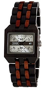 【中古】【輸入品・未使用】Tense Discovery Comox Rectangular Two - Tone Sandalwood Wood Watch b5100ds