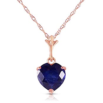 【中古】【インポート品・未当て嵌める】K14 Yellow%ｶﾝﾏ% White%ｶﾝﾏ% Rose Gold 1.55 Carat Heart-shaped Natural Sapphire Pendant Necklace