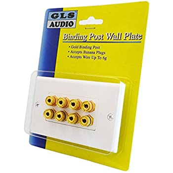 【中古】【輸入品・未使用】GLSオーディオ8ポストバインドバナナプラグ壁プレートホワイト( 8投稿for 4スピーカー)