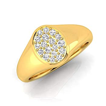 【中古】【輸入品・未使用】1/3 ctw スターリングシルバー 人工ダイヤモンド印章リング 女性用