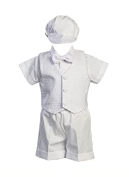 【中古】【輸入品・未使用】Swea Pea & Lilli ポリコットン 洗礼式ショートセット バスケット織り ベストと帽子付き US サイズ: 3-6 Months カラー: ホワイト