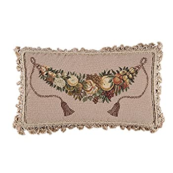 【中古】【輸入品・未使用】C&F Home メロン&ブドウ プチポイント枕 12 x 20 オフホワイト