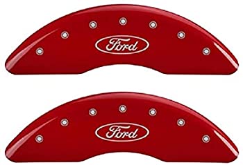 【中古】【輸入品・未使用】MGPキャリパーカバー10235sfrdrdフォード楕円形ロゴタイプキャリパーカバーレッドパウダーコート仕上げとシルバー文字、( Set of 4?)