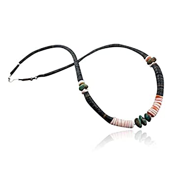【中古】【輸入品・未使用】Authentic Made by Charlene Little NavajoシルバーグラデーションHeishi、天然ターコイズネイティブアメリカンネックレス｜スカイマーケットプラス