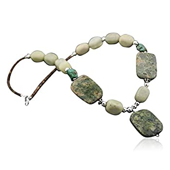 【中古】【輸入品・未使用】Large Authentic Made by Charlene Little Navajoネイティブシルバーイエローメノウターコイズネイティブアメリカンネックレス