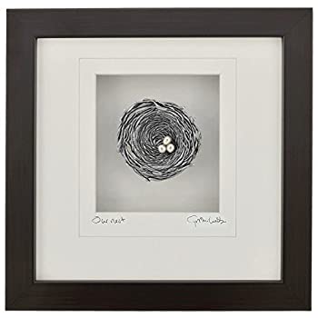 【中古】【輸入品・未使用】Cynthia Webb Designs Our Nestピューター壁アート、エスプレッソ木製フレーム