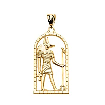 【中古】【輸入品・未使用】14K イエローゴールド エジプトアヌビス ペンダントネックレス