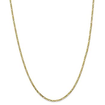 【中古】【インポート品・未当て嵌める】10k 黄色ゴールド 2.2粍 フィガロリンクブレスレット