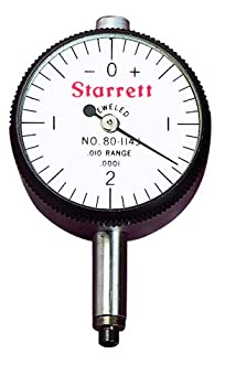 【中古】【輸入品・未使用】Starrett 80-144Jミニチュアダイヤルインジケーター、0.2185%ﾀﾞﾌﾞﾙｸｫｰﾃ%ステム直径、センターオンバック、ホワイトダイヤル、0-20-0読み取り、1.