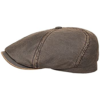 【中古】【インポート品・未当て嵌める】Stetson Brooklin - オールドコットンキャップメンズVisiere付き添い人綿織物、Visiere春夏M（56?57 珊）赤銅色